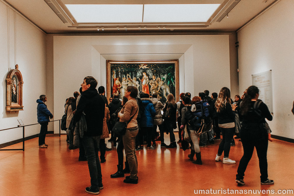 Pintura "A Primavera" na Galeria Uffizi