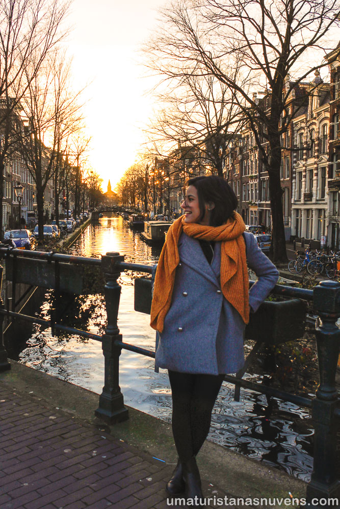 Canal no bairro Jordaan em Amsterdam