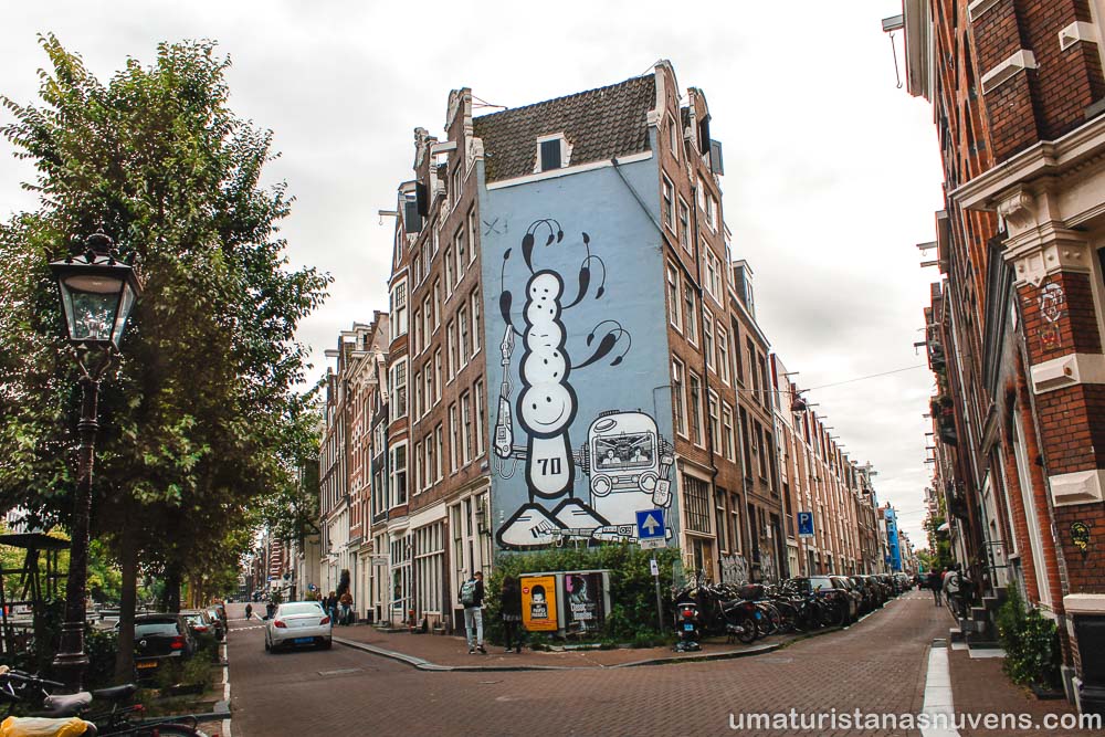 Arte de rua no bairro Jordaan em Amsterdam