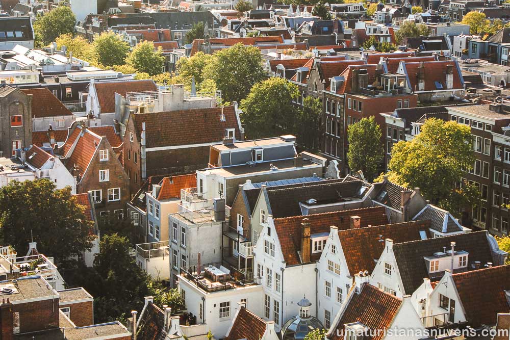 Amsterdam vista do alto da torre da Westerkerk - igreja