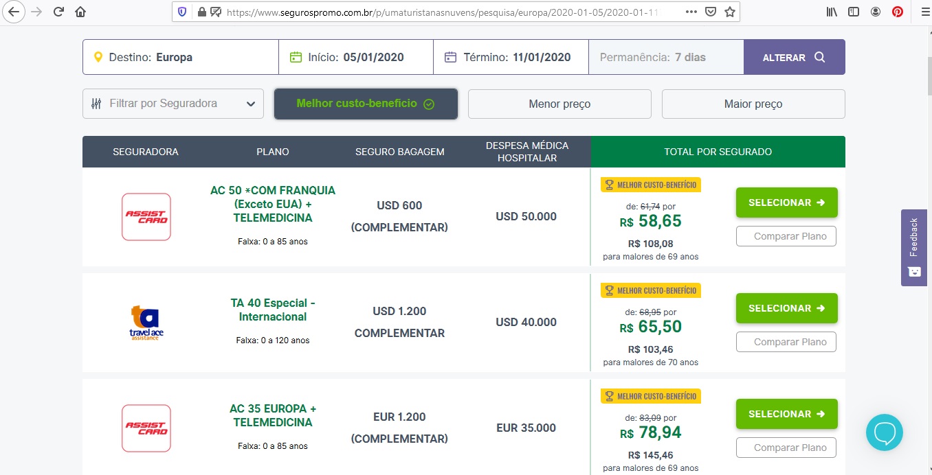 Seguro Viagem para a Europa - Seguros Promo